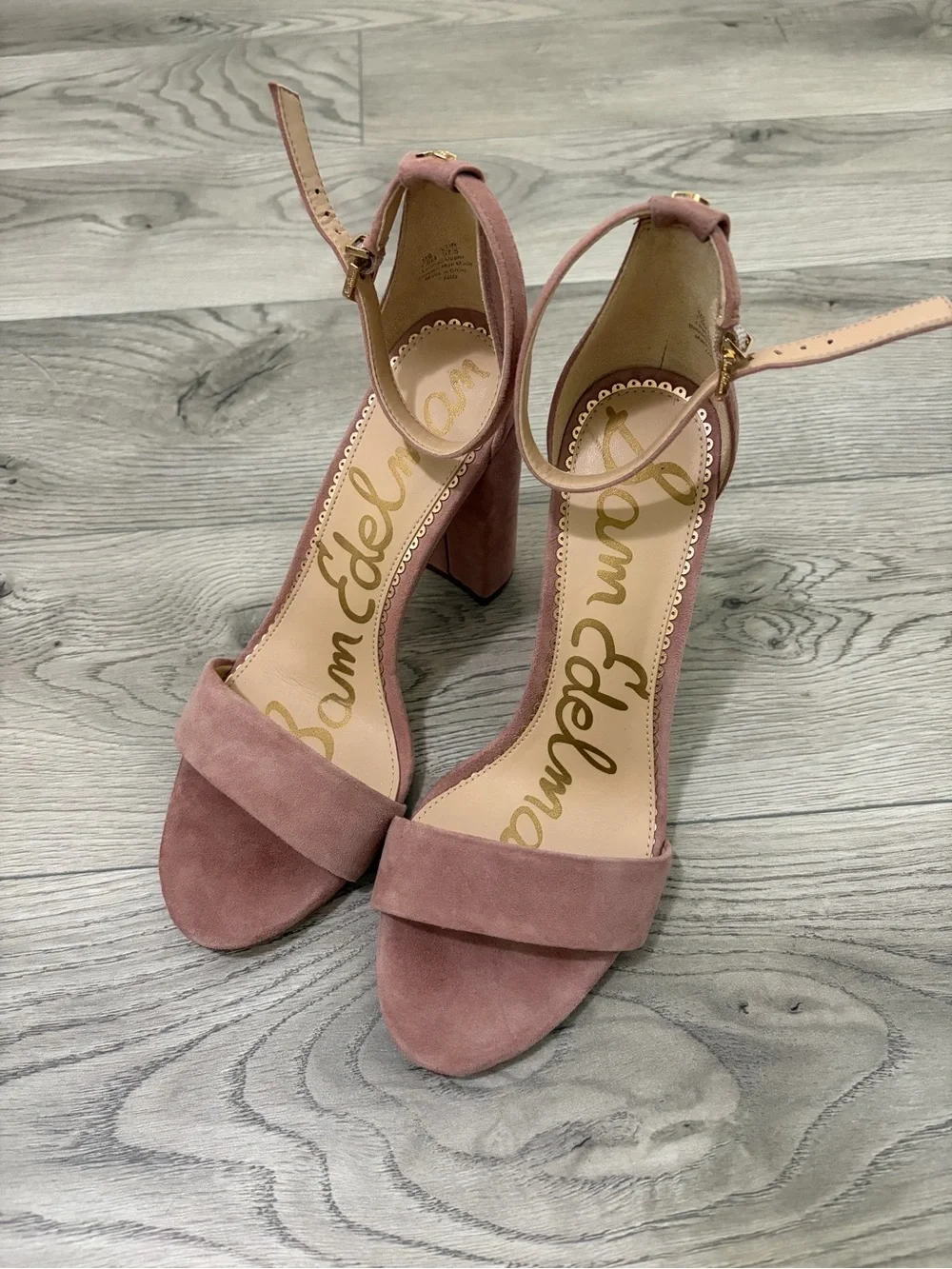 Sam Edelman Rose Suede Block Heel Sandals